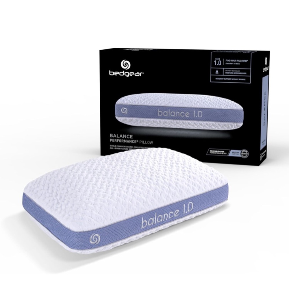 Bedgear Balance Performance Pillow Size 1.0 Moisture Wicking Bed Pillow NEW